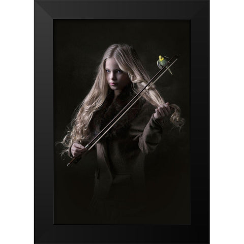 Summer And Thomas Black Modern Wood Framed Art Print by Kayen-Mouthaan, Carola