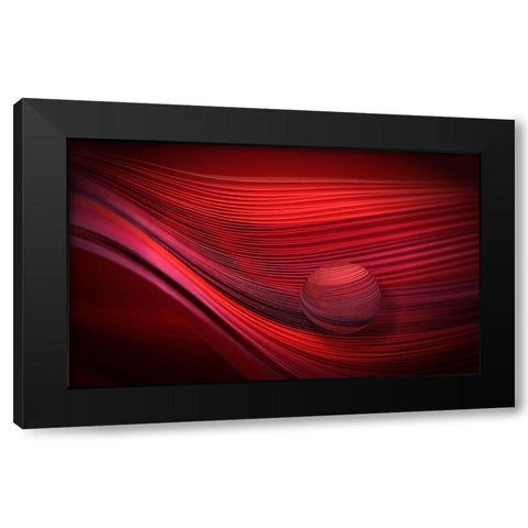 Red Black Modern Wood Framed Art Print by Kerber, Jutta