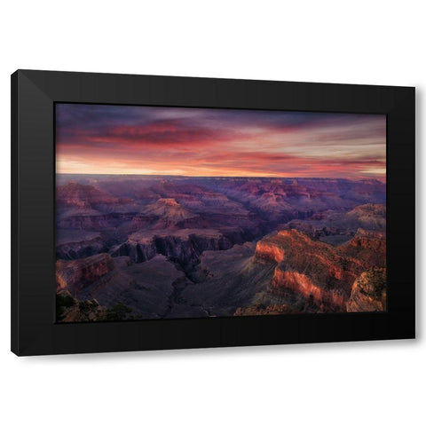 Canyon On Fire Black Modern Wood Framed Art Print by F. Turienzo, Carlos