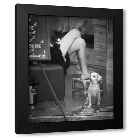 Untitled Black Modern Wood Framed Art Print with Double Matting by Hagiwara, Kenichiro