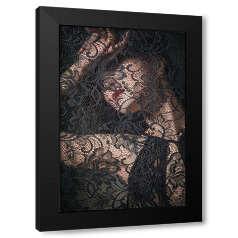 Keiko Black Modern Wood Framed Art Print by Kiyota, Daisuke