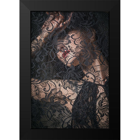 Keiko Black Modern Wood Framed Art Print by Kiyota, Daisuke