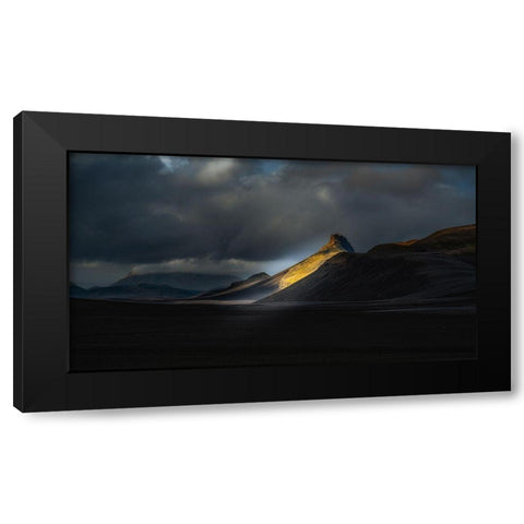 A?Aandsup3;Ristindur - Highlands Iceland Black Modern Wood Framed Art Print with Double Matting by Olsson, Ronny