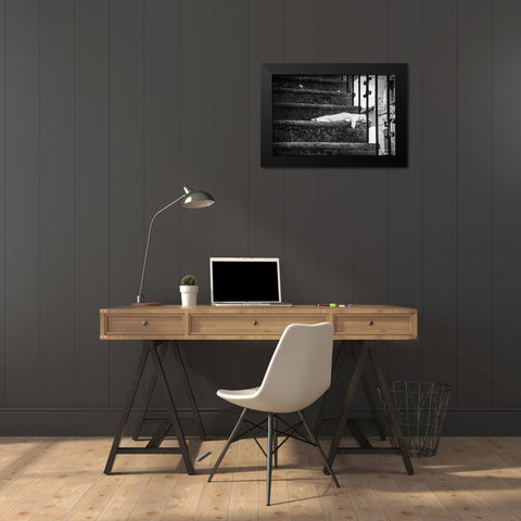 Slow Life Black Modern Wood Framed Art Print by Polo, Piera