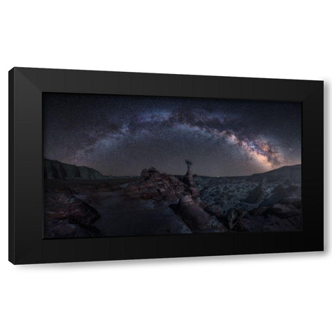 Toadstool Night Black Modern Wood Framed Art Print by F. Turienzo, Carlos