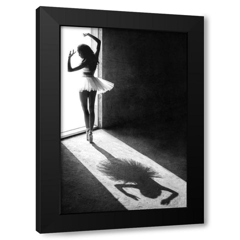 Shadow Dance Black Modern Wood Framed Art Print with Double Matting by Kisworo, Sebastian