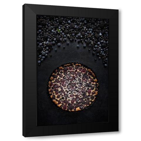 Berries Black Modern Wood Framed Art Print with Double Matting by Popescu, Diana
