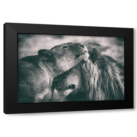 Love Black Modern Wood Framed Art Print with Double Matting by Alnaser, Mohammed