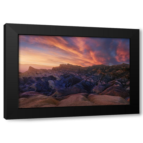Zabriskie Sunset Black Modern Wood Framed Art Print by F. Turienzo, Carlos