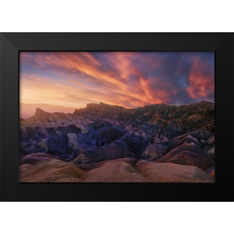 Zabriskie Sunset Black Modern Wood Framed Art Print by F. Turienzo, Carlos