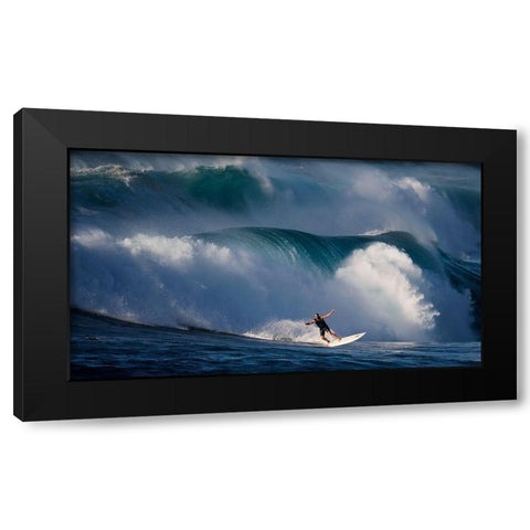Dancing With Waves Black Modern Wood Framed Art Print with Double Matting by H Yang, David