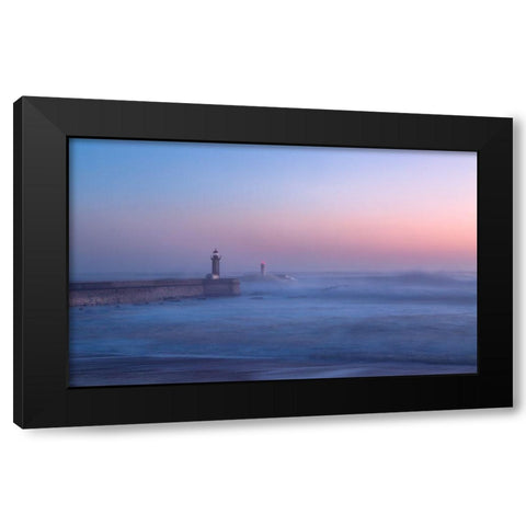 Lighthouse In Porto-Portugal. Black Modern Wood Framed Art Print with Double Matting by Nunez, Adrian