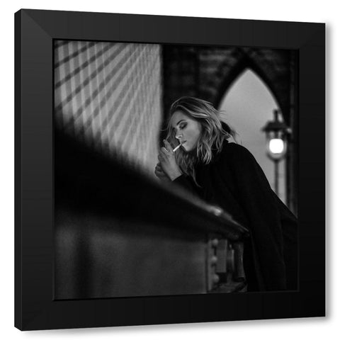 Nighthawk Black Modern Wood Framed Art Print with Double Matting by Muller Photography, Peter