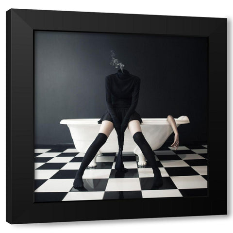 Missing Lullaby Black Modern Wood Framed Art Print by Hardibudi