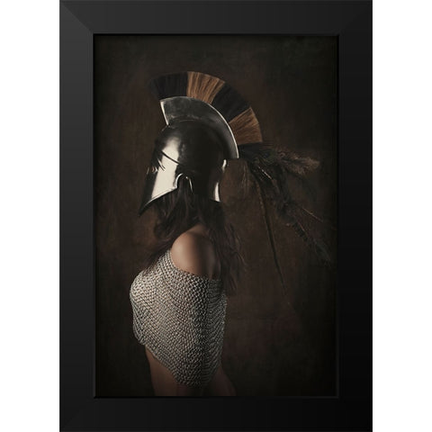 Lady Knight Black Modern Wood Framed Art Print by Kayen-Mouthaan, Carola