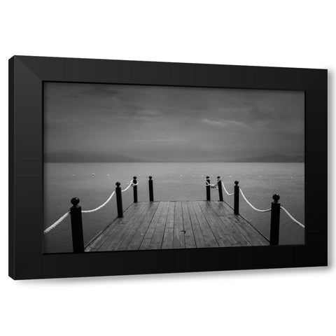Bridge Black Modern Wood Framed Art Print by Boskovski, Petar