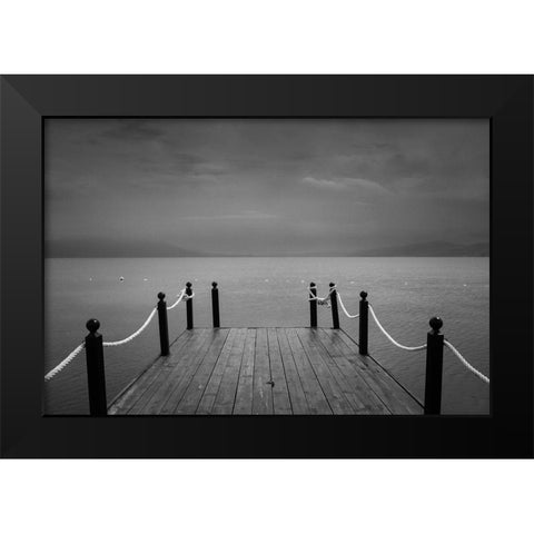Bridge Black Modern Wood Framed Art Print by Boskovski, Petar