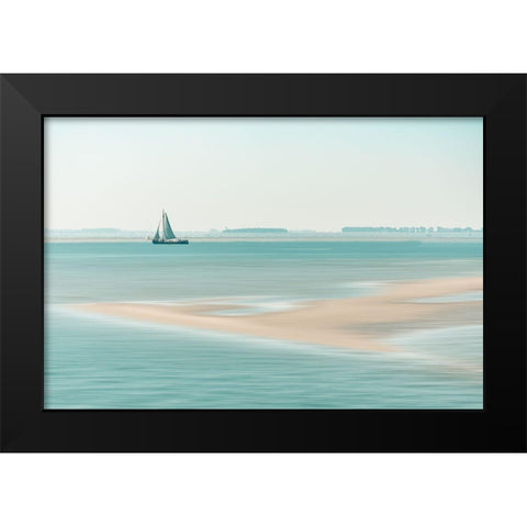 Passing A Sandbank Black Modern Wood Framed Art Print by De Laat, Bernardine