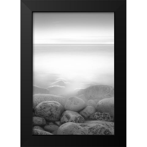 Moog Island Black Modern Wood Framed Art Print by Abrantes, Paulo