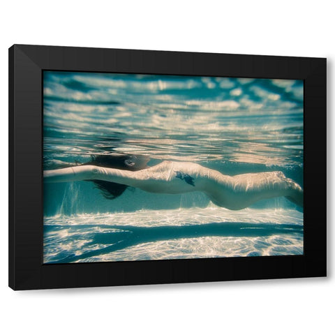 Fox Under Water Black Modern Wood Framed Art Print with Double Matting by Brackstone, Mel