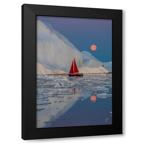 Greenland Night Black Modern Wood Framed Art Print by Pelissier, Marc