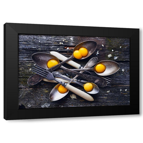 Spoonsayolks Black Modern Wood Framed Art Print by Karina, Aleksandrova