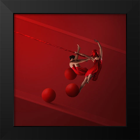 Strength And Harmony Black Modern Wood Framed Art Print by Hardibudi