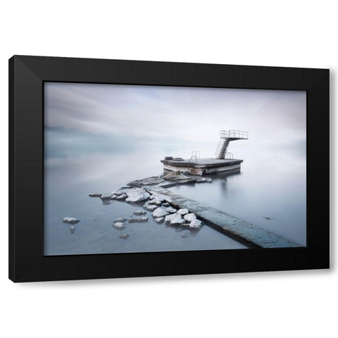 The Springboard Black Modern Wood Framed Art Print by Guerola, Joaquin