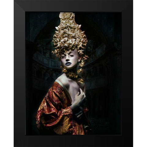 Aiko Black Modern Wood Framed Art Print by Siegart