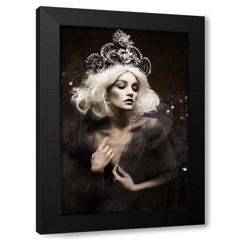 Extravagance Black Modern Wood Framed Art Print by Siegart