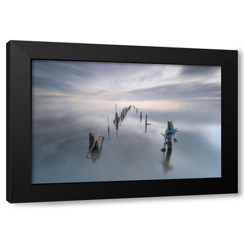 The Quiet Place Black Modern Wood Framed Art Print with Double Matting by Guerola, Joaquin