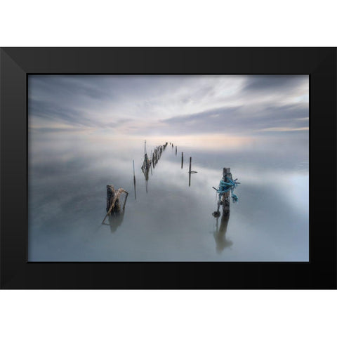 The Quiet Place Black Modern Wood Framed Art Print by Guerola, Joaquin