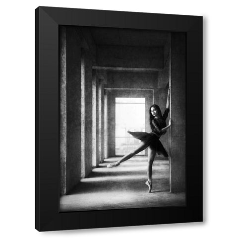 Dinka Black Modern Wood Framed Art Print with Double Matting by Kisworo, Sebastian