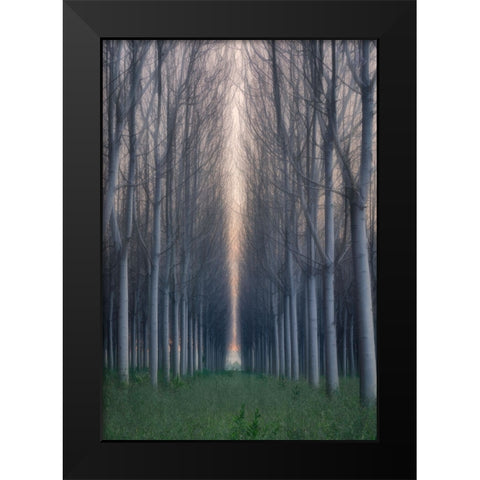 Moment Of Silence Black Modern Wood Framed Art Print by Zhu, Jingshu