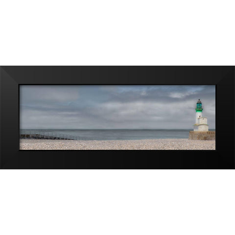 Tracport Lighthouse Black Modern Wood Framed Art Print by Claes, Gilbert