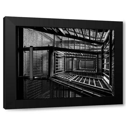 Escape Room Black Modern Wood Framed Art Print by Van Son, Greetje