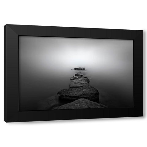 Stones Ii Black Modern Wood Framed Art Print by Guerola, Joaquin