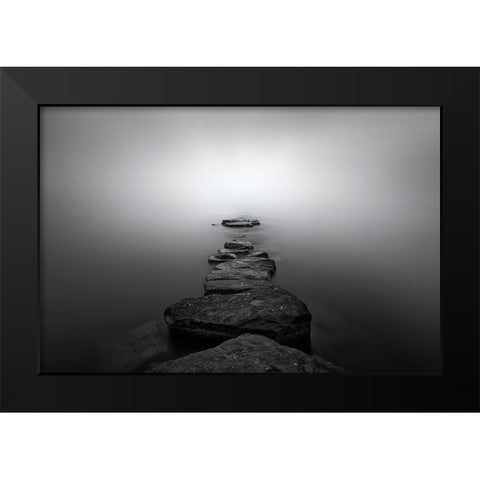 Stones Ii Black Modern Wood Framed Art Print by Guerola, Joaquin