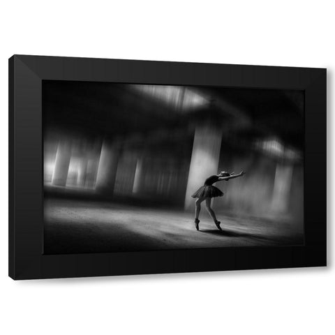 Sole Dancer Black Modern Wood Framed Art Print with Double Matting by Kisworo, Sebastian