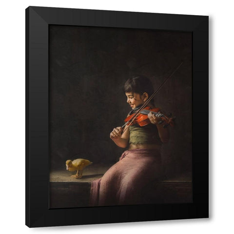 Sing With Me Black Modern Wood Framed Art Print with Double Matting by Kisworo, Sebastian