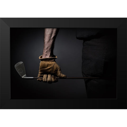 Yellow Glove Black Modern Wood Framed Art Print by Scheunders, Jan