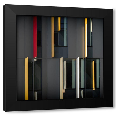 Windows Trilogy Black Modern Wood Framed Art Print by Vangindertael, Luc