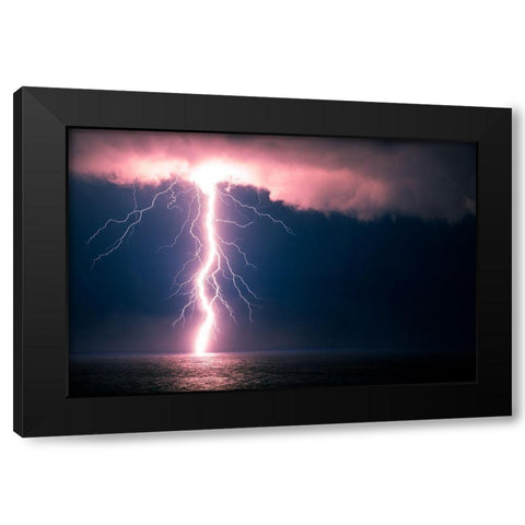 Electric Atmosphere Black Modern Wood Framed Art Print by Traverso, Alessandro