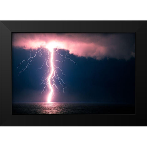 Electric Atmosphere Black Modern Wood Framed Art Print by Traverso, Alessandro