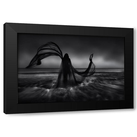 Children Of Chaos I :Nyx Black Modern Wood Framed Art Print by Kaimaki, Maria
