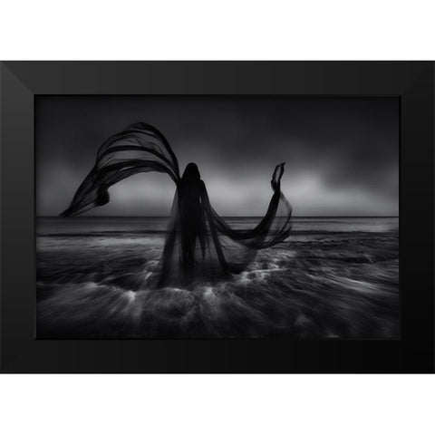 Children Of Chaos I :Nyx Black Modern Wood Framed Art Print by Kaimaki, Maria