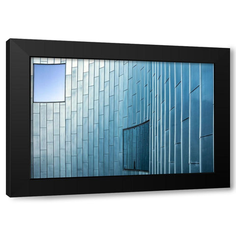 Lines And Frames Black Modern Wood Framed Art Print with Double Matting by Wride, Linda