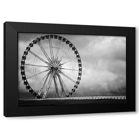 Cabins And Cabins Black Modern Wood Framed Art Print by Flour, Jef