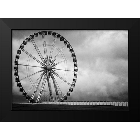 Cabins And Cabins Black Modern Wood Framed Art Print by Flour, Jef