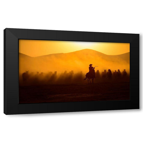 Chasing The Jades! Black Modern Wood Framed Art Print with Double Matting by Pancareken, Yavuz